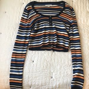 cropped striped tee